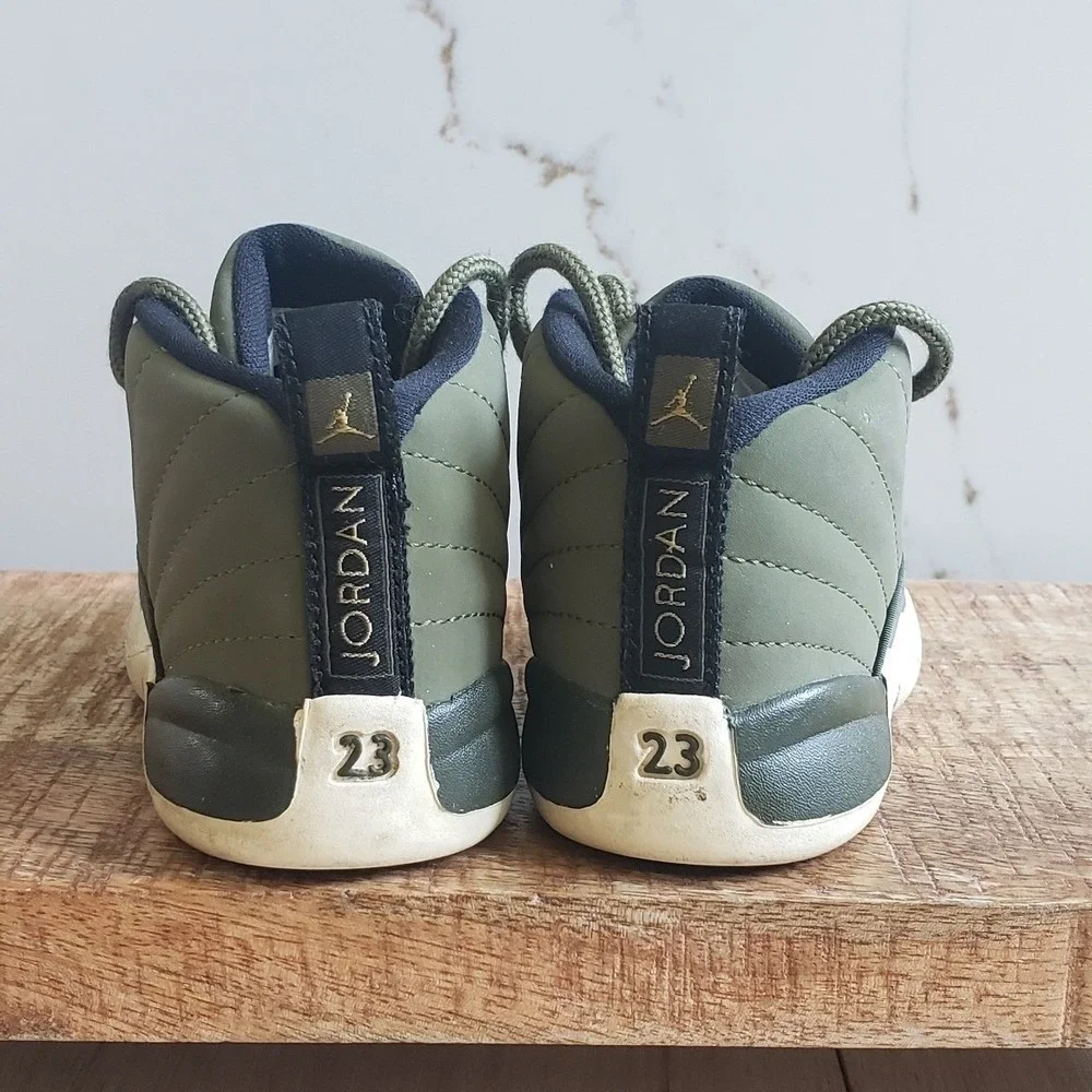 Jordan 12 Retro Chris Paul‎ Class of 2003 Kids 6C Green Basketball Sneakers